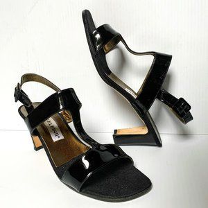Anne Klein II Black Patent Heeled Sandal
